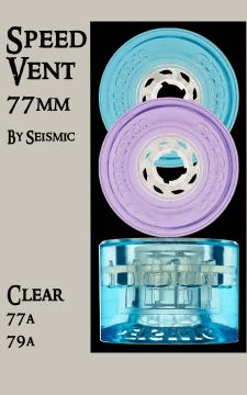 SEISMIC SPEED VENT WHEELS - 77mm - Clear (One pair/2 wheels)