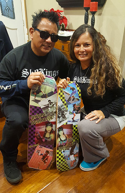 Primo & Diane Desiderio with Pro Models - decks available at Sk8Kings.com
