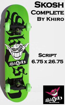 SKOSH COMPLETE BY KHIRO - Script 6.75 x 26.75 (complete skateboard)